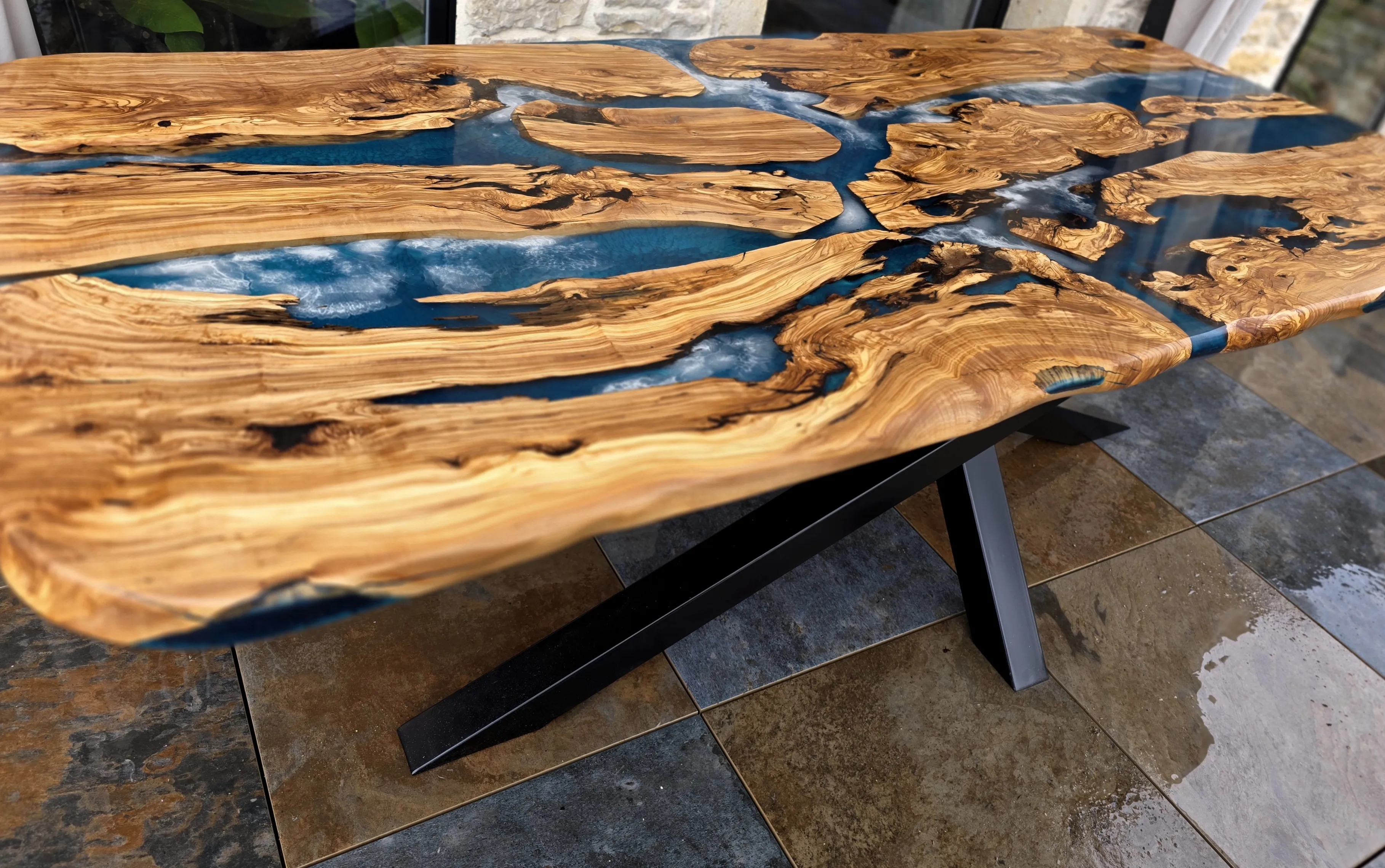 Table olivier époxy